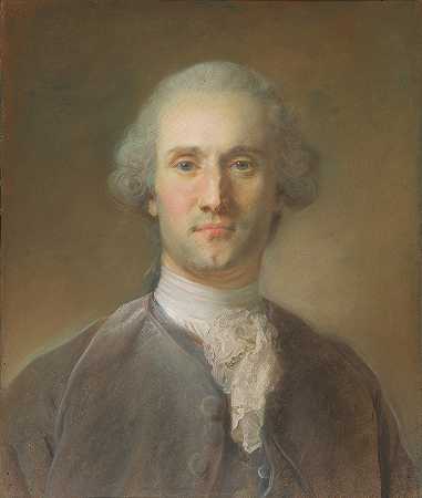 男子肖像`Portrait Of A Man by Jean-Baptiste Perronneau