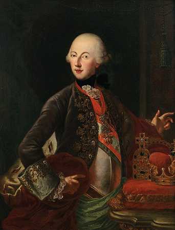 约瑟夫二世年轻时的肖像（1741-1790）`Portrait Of Emperor Joseph Ii As A Young Man (1741–1790) by Habsburg Court Painter