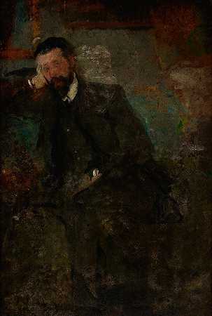 男人肖像`Portrait of a Man (1900) by Olga Boznanska