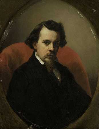 画家查尔斯·亨利·约瑟夫·莱克肖像`Portrait of Charles Henri Joseph Leicker, Painter (1853) by Nicolaas Pieneman