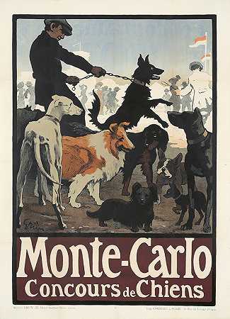 Monte Carlo，Concours de Chiens`Monte~Carlo, Concours de Chiens (ca. 1905) by Jules-Alexandre Grün