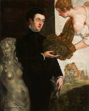 奥塔维奥·斯特拉达肖像`Portrait of Ottavio Strada (1567) by Jacopo Tintoretto