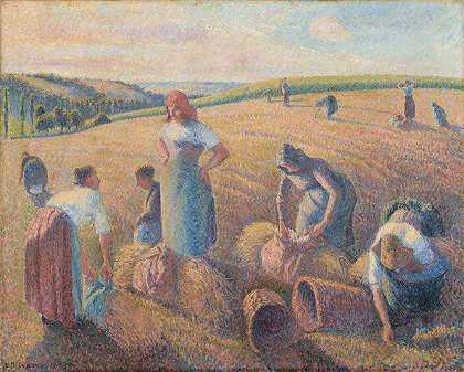拾穗者`The Gleaners (1889) by Camille Pissarro