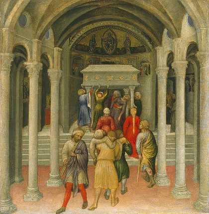 残疾人和病人在圣尼古拉斯墓被治愈`The Crippled and Sick Cured at the Tomb of Saint Nicholas (1425) by Gentile da Fabriano