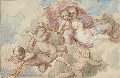 维纳斯与丘比特和普蒂`Venus met Amor en putti (1710 ~ 1777) by Charles-Joseph Natoire
