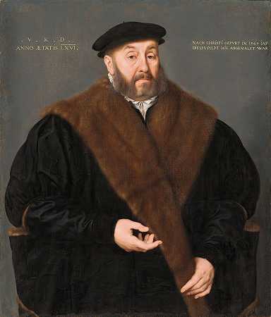 瓦伦丁·克茨勒肖像（1499-1564）`Portrait of Valentin Kötzler (1499~1564) (1564) by Nicolas Neufchâtel
