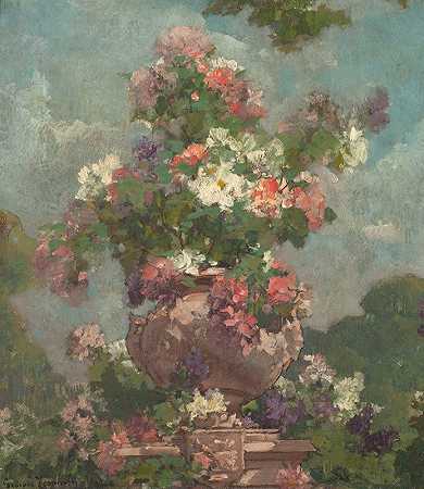 花`Fleurs (1892) by Georges Jeannin