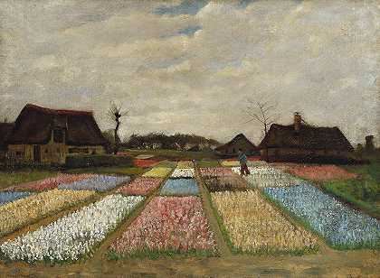 荷兰的花坛`Flower Beds in Holland (c. 1883) by Vincent van Gogh