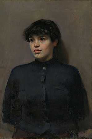 乔萨肖像`Portrait of Jossa (1886) by Christian Krohg