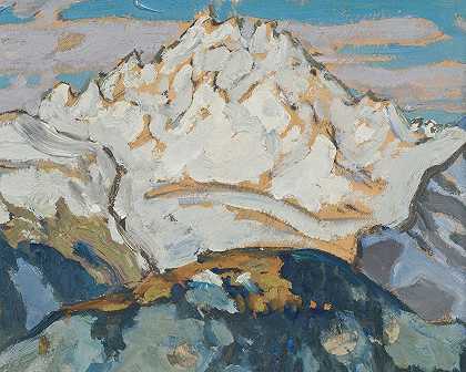 白山顶。瑞士留学`The White Mountain Top. Study from Switzerland by Anna Boberg