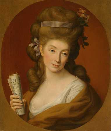 伊莉莎贝塔·波托卡肖像`Portrait Of Elisabeta Potocka (1780) by Circle Of Elisabeth-Louise Vigée Le Brun