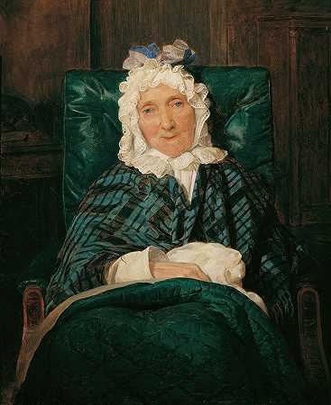 阿洛伊西亚·埃尔茨坐在扶手椅上`Aloisia Eltz im Lehnstuhl (1834) by Ferdinand Georg Waldmüller