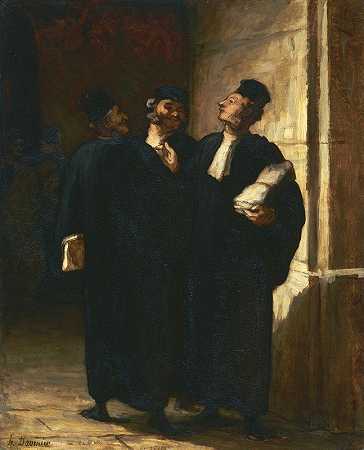 三名律师`Three Lawyers by Honoré Daumier