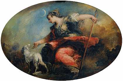 戴安娜`Diana by Giovanni Antonio Guardi