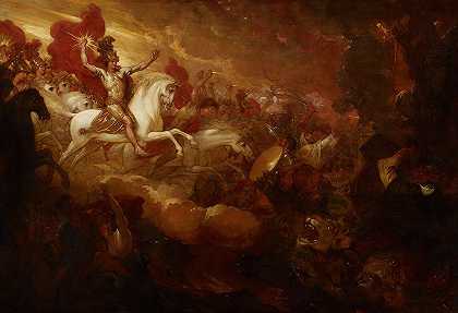 毁灭野兽和假先知`Destruction of the Beast and the False Prophet (1804) by Benjamin West