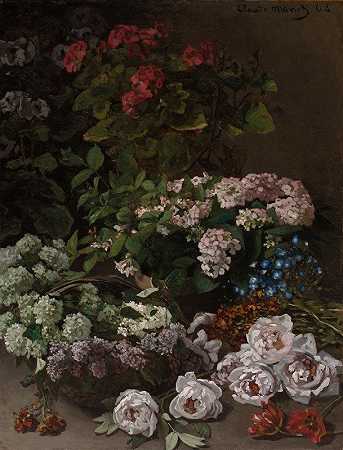 春花`Spring Flowers (1864) by Claude Monet