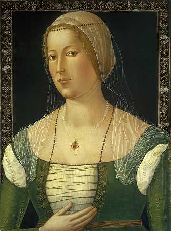 一位年轻女子的肖像`Portrait of a Young Woman (c. 1508) by Girolamo di Benvenuto