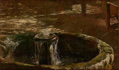人工喷泉`Fountain (1876~1880) by Aleksander Gierymski
