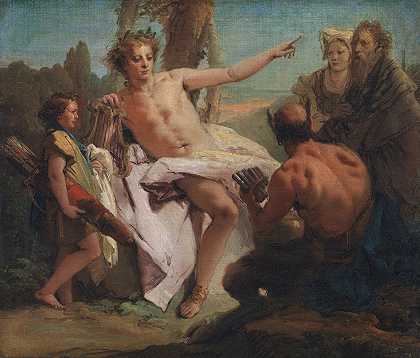 阿波罗与玛耳绪阿斯`Apollo and Marsyas (1756 ~ 1757) by Giovanni Battista Tiepolo