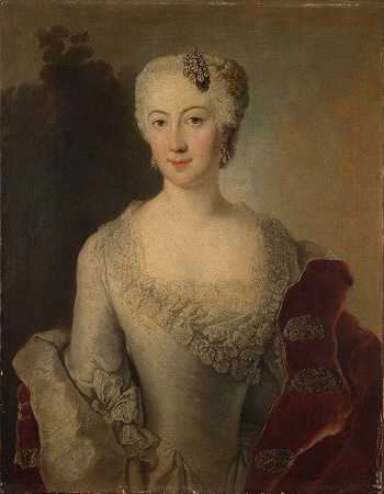 女人的肖像`Portrait of a Woman (18th century) by Anton Raphael Mengs
