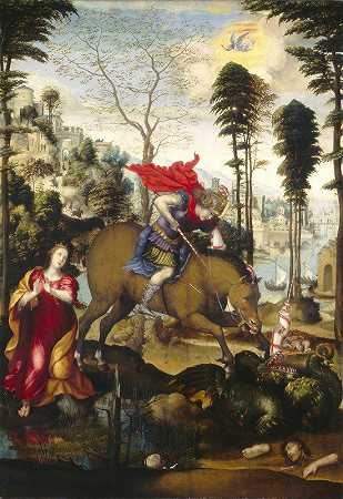 圣乔治与龙`Saint George and the Dragon (probably 1518) by Sodoma