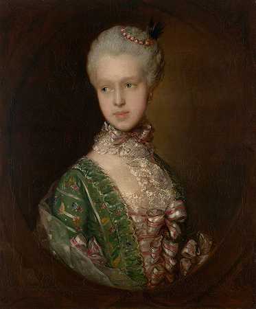 伊丽莎白·沃特斯利，后来的格拉夫顿公爵夫人`Elizabeth Wrottesley, later Duchess of Grafton by Thomas Gainsborough