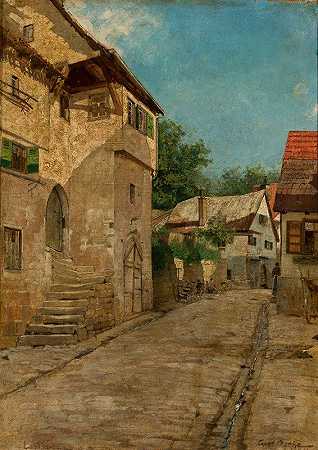 在城里`In a town (1893) by Curt Agthe