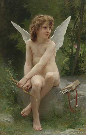 爱在L注意`Amour À Laffût (1890) by William Bouguereau