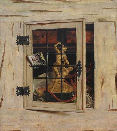 Trompe L厄尔。与大力士集团合作的开放式好奇内阁`Trompe Loeil. An Open Cabinet Of Curiosities With A Hercules Group (1670) by Cornelius Norbertus Gijsbrechts