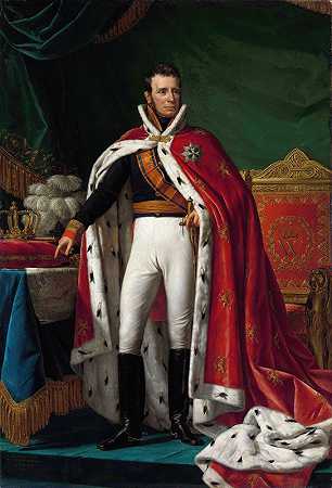 荷兰国王威廉一世肖像`Portrait of William I,King of the Netherlands (1819) by Joseph Paelinck