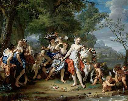 对欧罗巴的强奸`The Rape of Europa (C. 1735 ~ C. 1740) by Nicolaas Verkolje