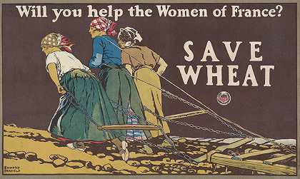 你会帮助法国妇女拯救小麦吗`Will you help the women of France, Save wheat (1918) by Edward Penfield