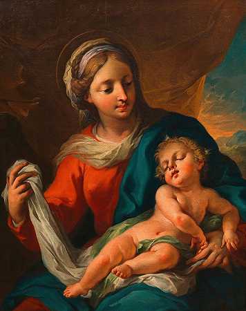 麦当娜和孩子耶稣`Madonna mit dem Jesuskinde (1727) by Martino Altomonte