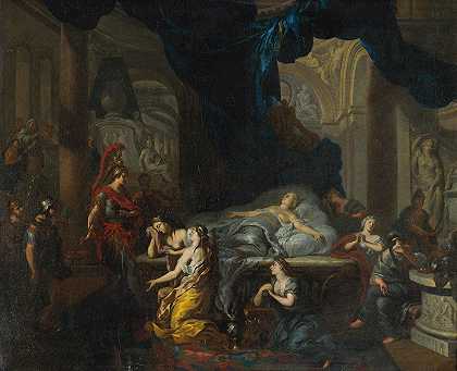克利奥帕特拉之死`Death Of Cleopatra by Ottmar Elliger the Younger