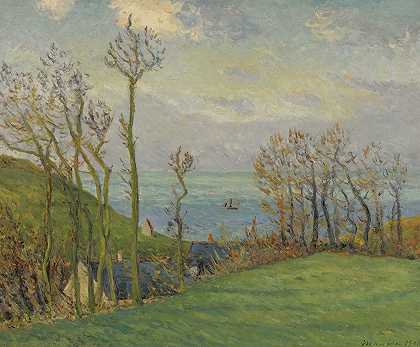 山谷，滨海秃鹫`Le Vallon, Vaucottes Sur Mer (1900) by Maxime Maufra