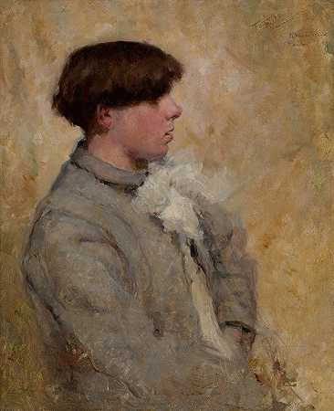 男孩的肖像`Portrait of a Boy (circa 1885~1889) by Robert Reid