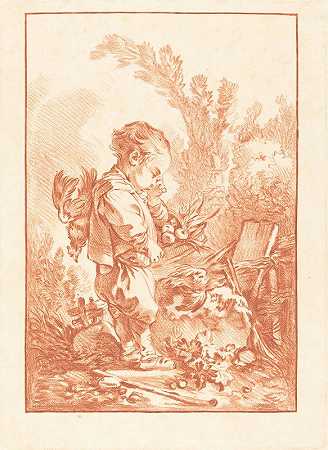 勒马劳德（小偷）`Le Maraudeur (The Thief) (c. 1769) by Gilles Demarteau the Elder