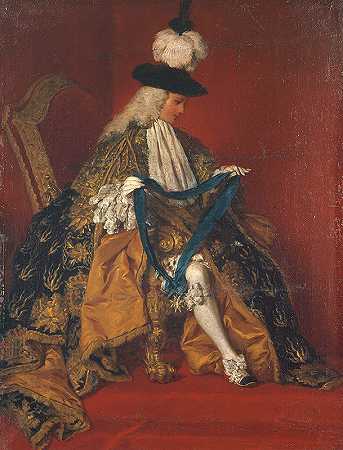 圣艾格南公爵保罗·希波利特·德博维利埃肖像（1684-1776）。`Portrait de Paul~Hippolyte de Beauvillier, duc de Saint~Aignan (1684~1776). (1737~1749) by Pierre Subleyras