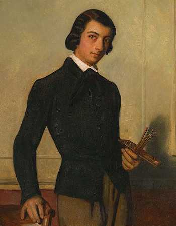 一位年轻艺术家的肖像`Portrait Of A Young Artist (1842) by Alexandre Cabanel
