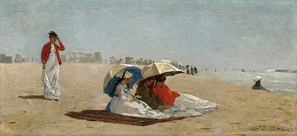 长岛东汉普顿海滩`East Hampton Beach,Long Island (1874) by Winslow Homer