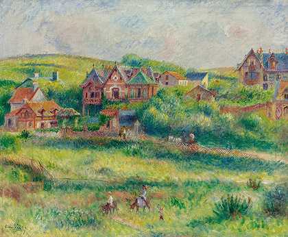 布兰奇·皮尔森在普尔维尔的披肩`Le Châlet De Blanche Pierson À Pourville (1882) by Pierre-Auguste Renoir