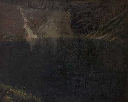 黑湖`Czarny Staw (Black Lake) (1906) by Leon Wyczółkowski