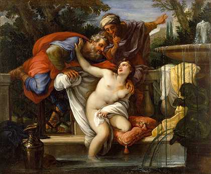 苏珊娜和长老们`Susannah and the Elders (ca 1700~1727) by Giuseppe Bartolomeo Chiari