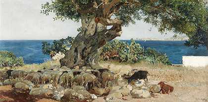 Algarrobo（角豆树）`Algarrobo (The Carob Tree) (1899) by Joaquín Sorolla