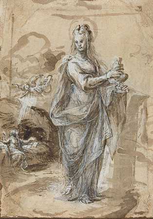 玛丽抹大拉`Mary Magdalene (in or after 1524) by Biagio Pupini