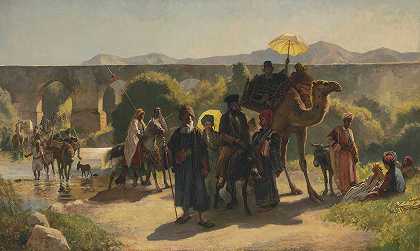 约旦朝圣（在希腊复活节）`A Pilgrimage to the Jordan (at the Greek Easter) by Edwin Lord Weeks