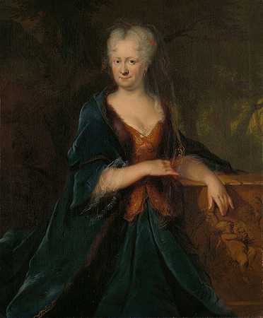 路易丝·克里斯蒂娜·特里普（Louise Christina Trip，Gerrit Sichterman的妻子）的肖像`Portrait of Louise Christina Trip, wife of Gerrit Sichterman (1725) by Cornelis Troost