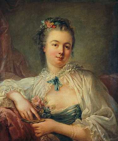 珍妮·伊丽莎白·维克托伊尔·德沙伊斯（Jeanne Elisabeth Victoire Deshays）的肖像画，L艺术家`Portrait présumé de Jeanne~Elisabeth~Victoire Deshays, épouse de lartiste (1760~1763) by Jean-Baptiste Deshays