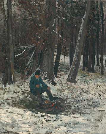 樵夫`Woodcutter (1885–1895) by Ladislav Mednyánszky