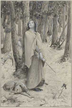 圣女贞德听到了这些声音`Joan of Arc Hearing the Voices (1895) by Luc-Olivier Merson